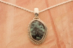 Artie Yellowhorse Genuine Damali Turquoise Sterling Silver Native American Pendant